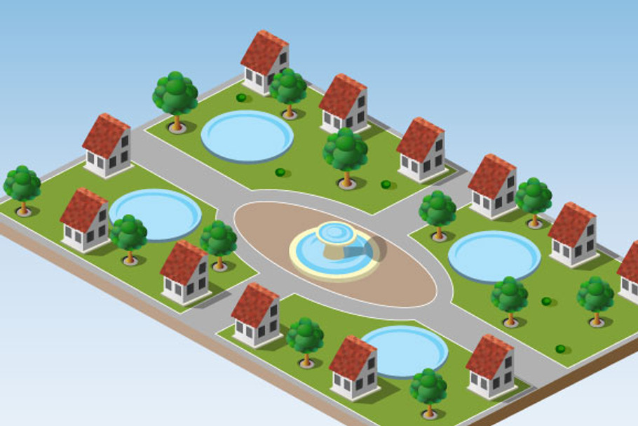Isometric  cityscape in Illustrations - product preview 8