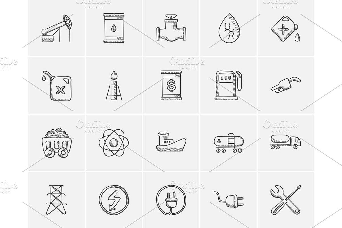 Ecology sketch icon set. in Illustrations - product preview 8
