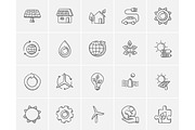 Ecology sketch icon set.