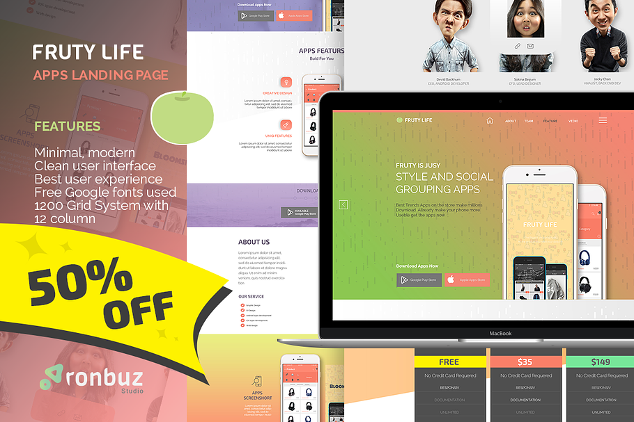 FRUTY LIFE | Apps Landing Page