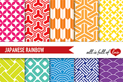 Rainbow Geometric Backgrounds Kit