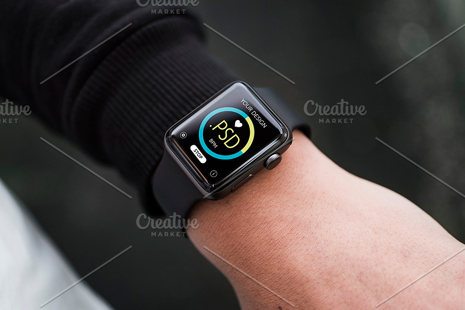 Smartwatch mockup in Mobile & Web Mockups - product preview 8