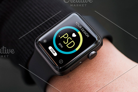 Smartwatch mockup in Mobile & Web Mockups - product preview 1