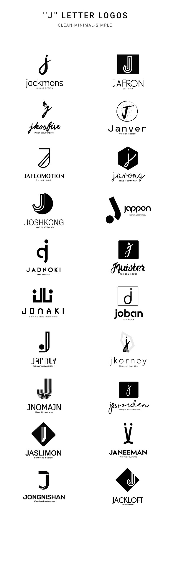 20 "J" Letter Alphabetic Logos in Logo Templates - product preview 2