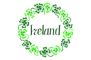 Ireland lettering clover frame art