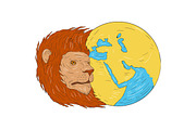 Lion Head Middle East Asia Map