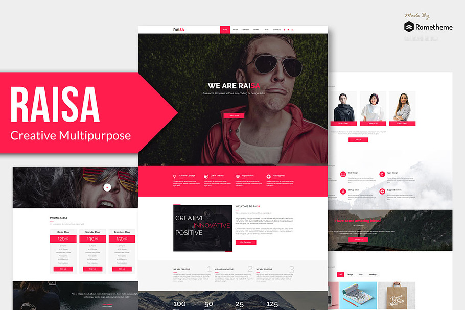 Raisa - Creative Adobe Muse Theme in Website Templates - product preview 8