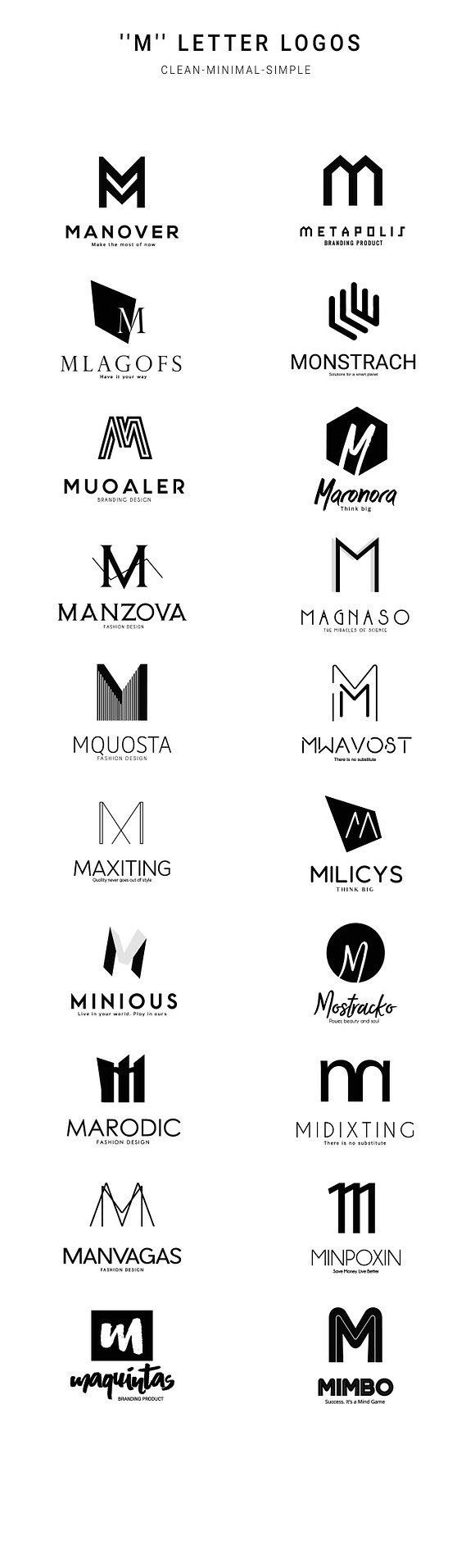 20 "M" Letter Alphabetic Logos in Logo Templates - product preview 2