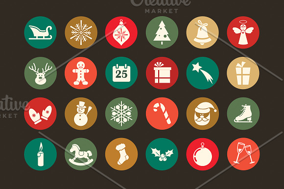 Christmas Icons (vector design) in Illustrations - product preview 1