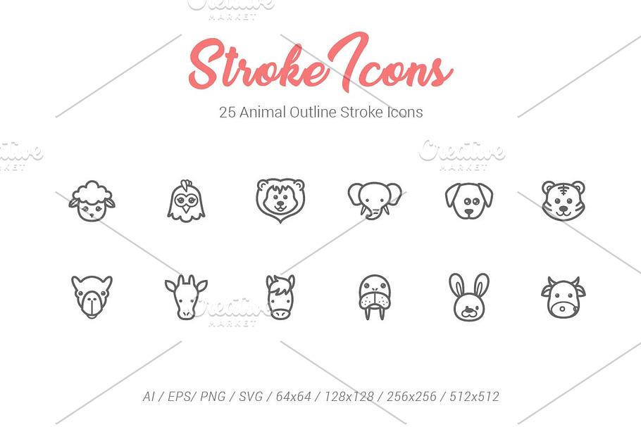 25 Animal Outline Stroke Icons in Animal Icons - product preview 8
