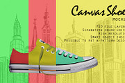 Low up Canvas Shoes Mockup
