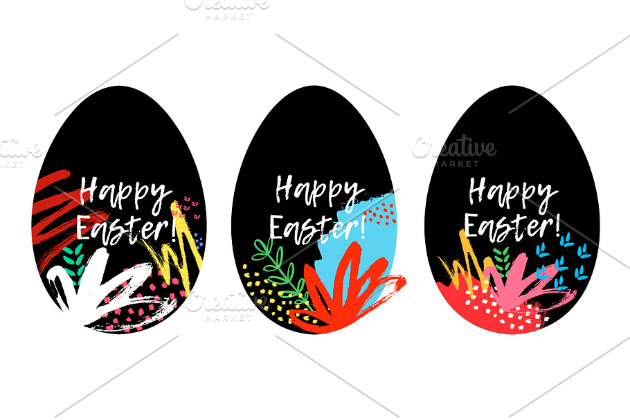 Happy Easter greeting cards with egg