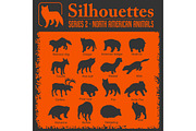 Silhouettes - North American animals.
