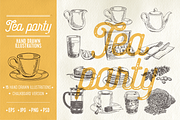 Hand drawn tea party illustrations