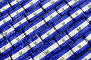 El Salvador Flag Urban Grunge Pattern