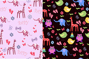Set of seamless baby background