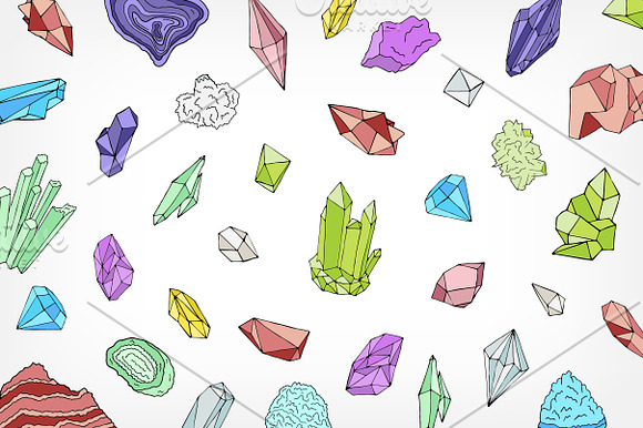 Crystals and gems vector collection in Objects - product preview 3