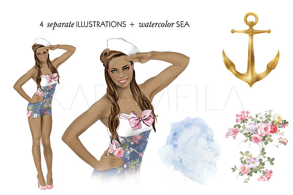 Nautical Clipart in Illustrations - product preview 1