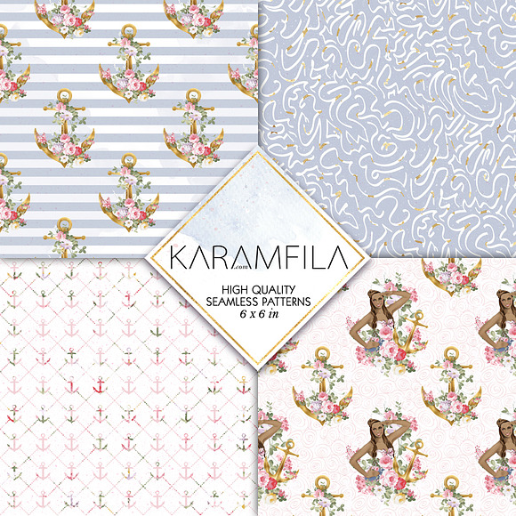Nautical Seamless Patterns in Patterns - product preview 1