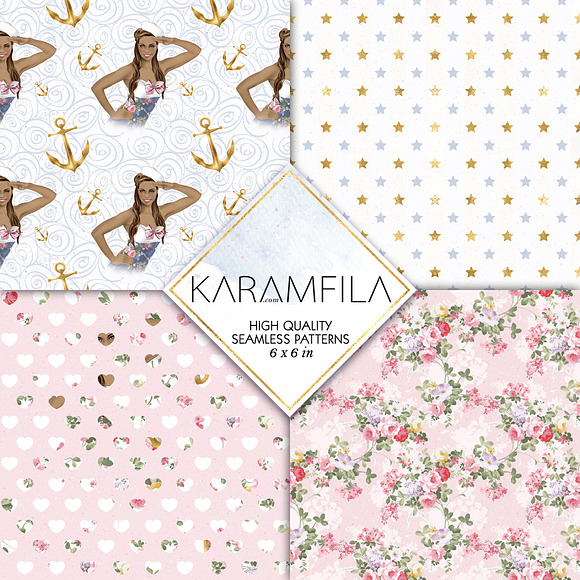 Nautical Seamless Patterns in Patterns - product preview 4