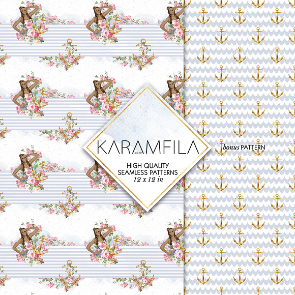 Nautical Seamless Patterns in Patterns - product preview 8