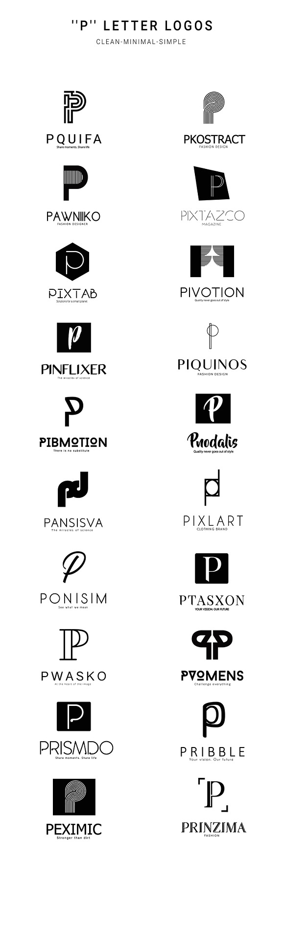 20 "P" Letter Alphabetic Logos in Logo Templates - product preview 2