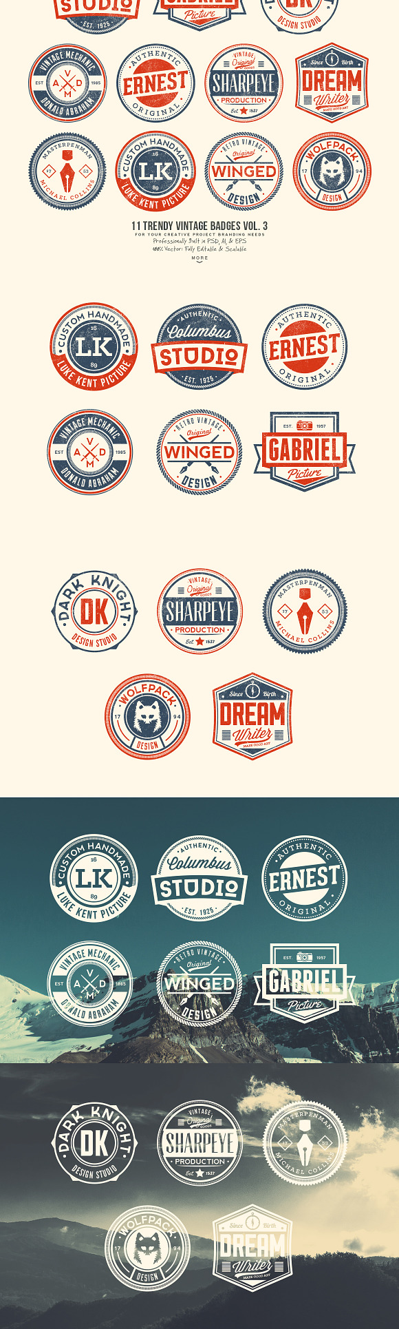 33 Trendy Vintage Badges Bundle Pack in Logo Templates - product preview 3