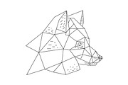 Triangular fox hand drawn illustration