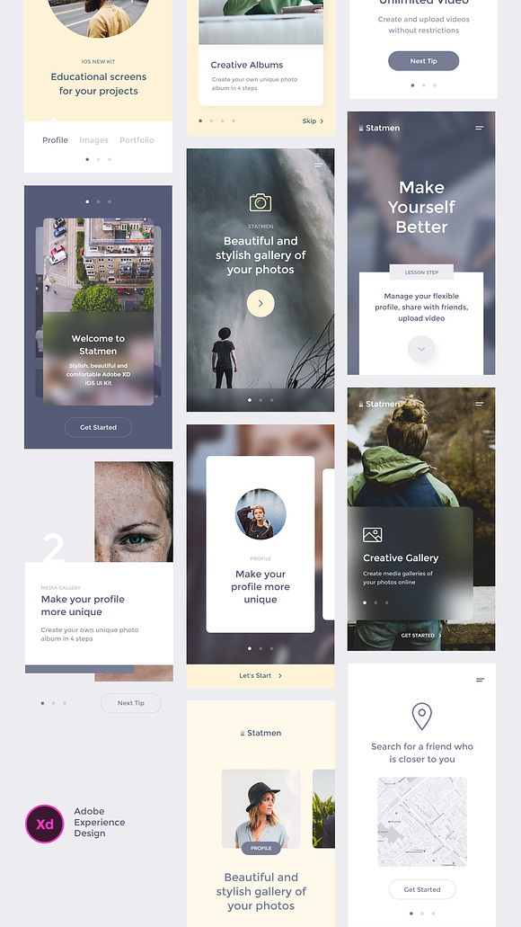 Statmen XD iOS Ui Kit - Walkthrough in UI Kits and Libraries - product preview 2