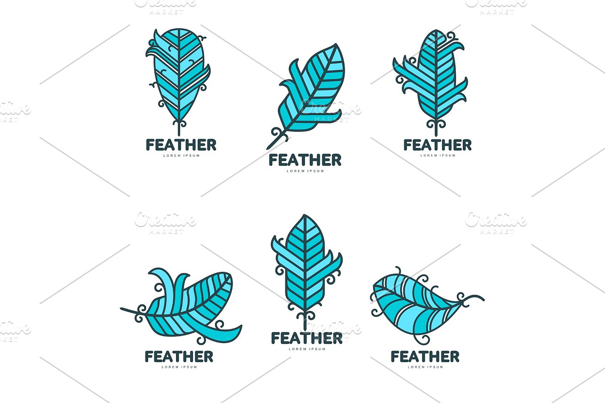 Feather logo template in Illustrations - product preview 8