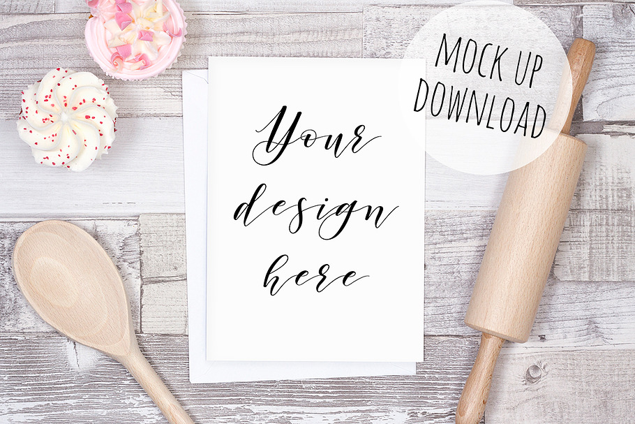 Card Mockup Baking / Kitchen Setting in Product Mockups - product preview 8