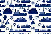 Ships and boats seamless background