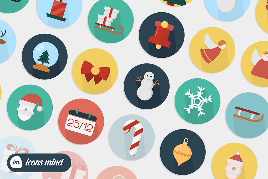 Christmas flat icons in Graphics - product preview 8