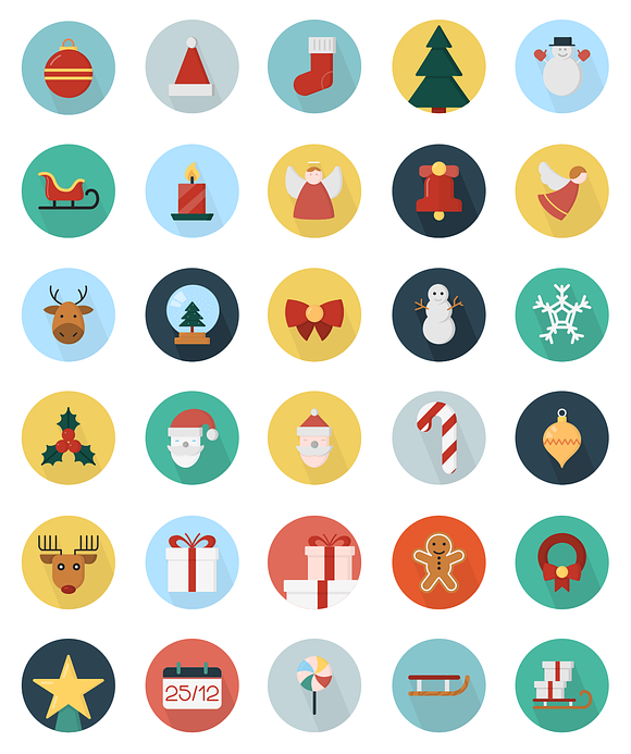 Christmas flat icons in Graphics - product preview 1