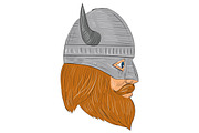 Viking Warrior Head Right Side View 