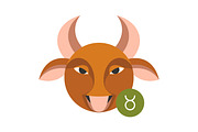 Taurus astrology sign isolated on white. Horoscope zodiac symbol