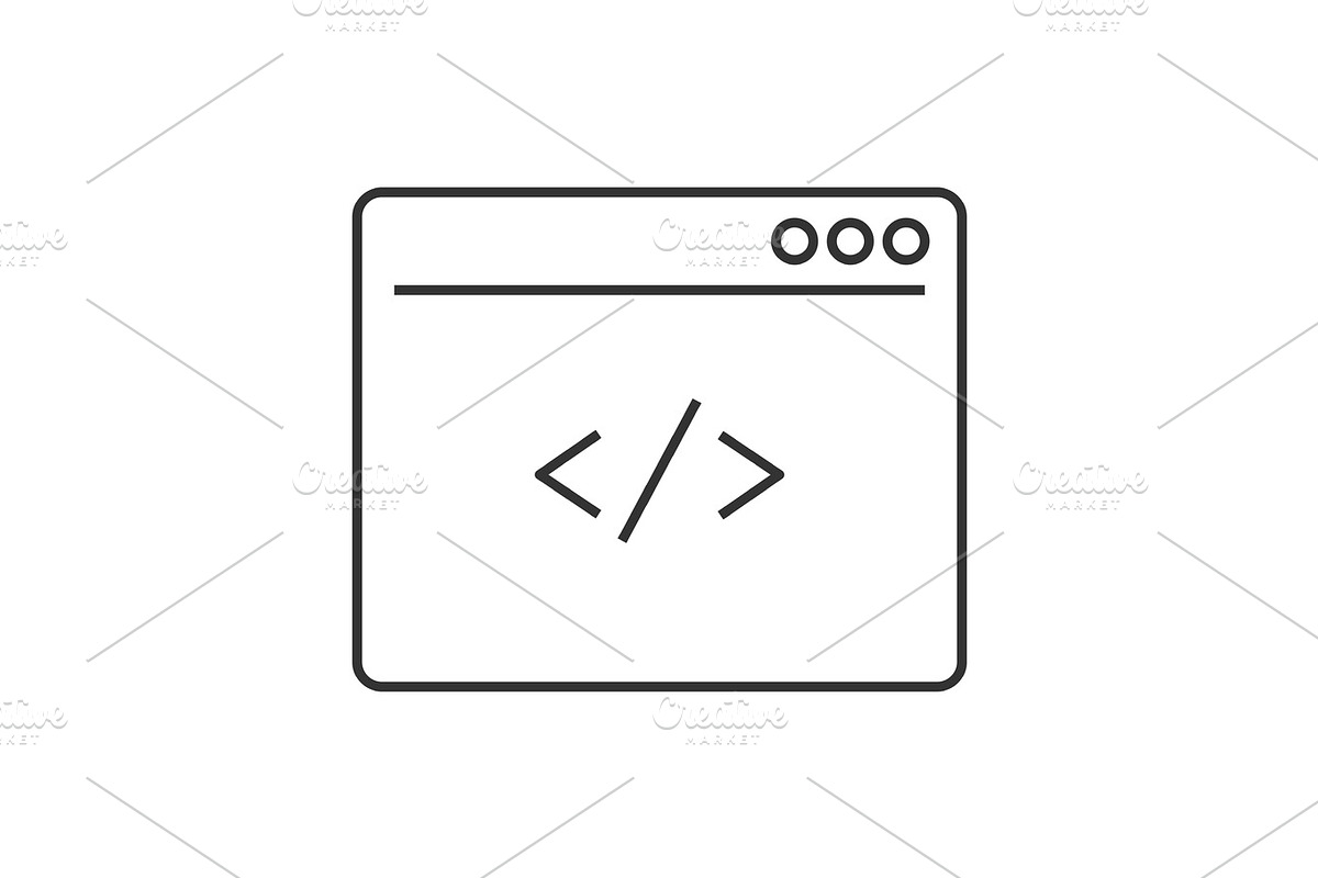 Custom coding line icon in Illustrations - product preview 8