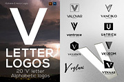 20 "V" Letter Alphabetic Logos