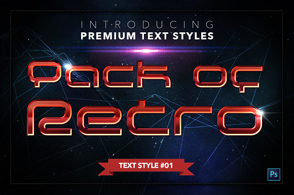 Retro #2 - 17 Text Styles in Photoshop Layer Styles - product preview 1