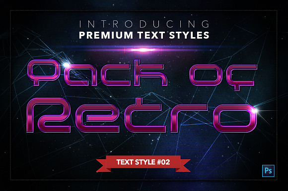 Retro #2 - 17 Text Styles in Photoshop Layer Styles - product preview 2