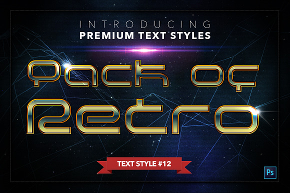 Retro #2 - 17 Text Styles in Photoshop Layer Styles - product preview 12