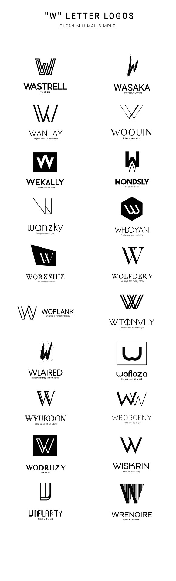 20 "W" Letter Alphabetic Logos in Logo Templates - product preview 2