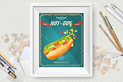 Hot dog vector poster