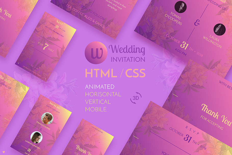 Browser wedding invitation in Website Templates - product preview 8