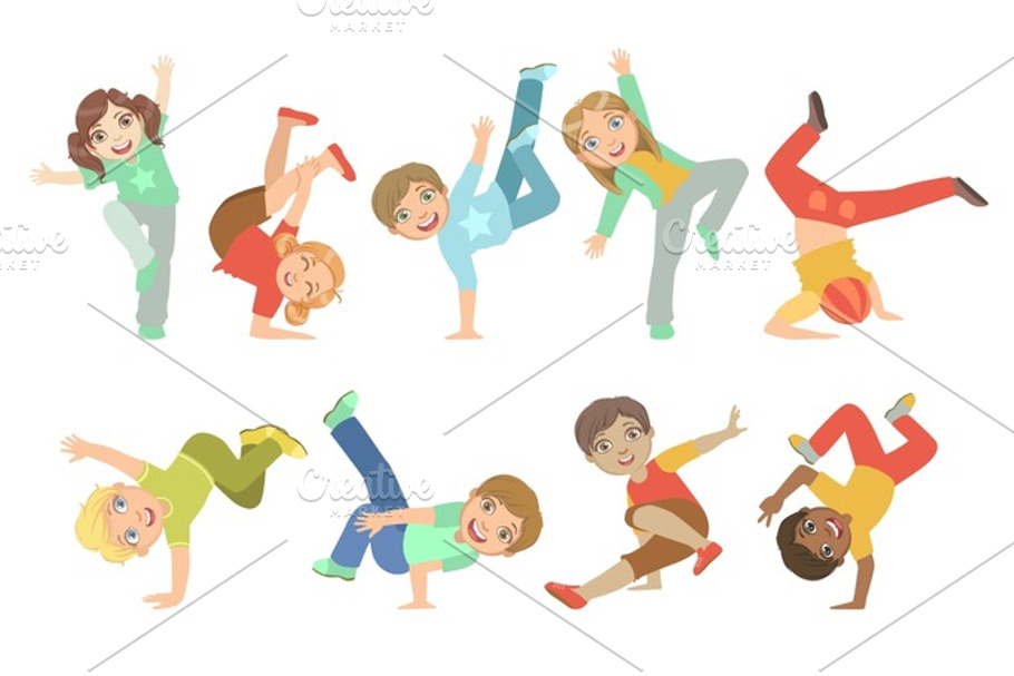 Kids Performing Modern Dance Set in Illustrations - product preview 8