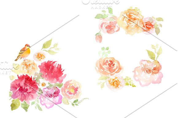 Watercolor Floral Clip Art in Illustrations - product preview 2