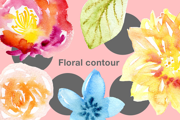 Watercolor Floral Clip Art in Illustrations - product preview 5