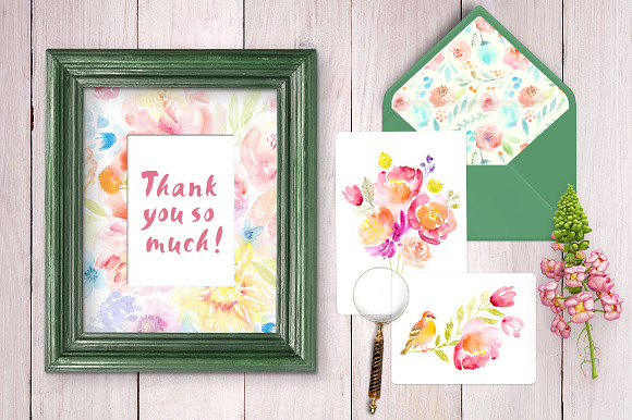 Watercolor Floral Clip Art in Illustrations - product preview 6