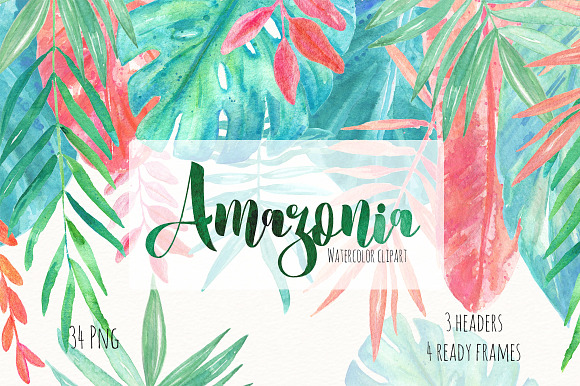 Tropical leaves. Amazonia gold in Illustrations - product preview 6