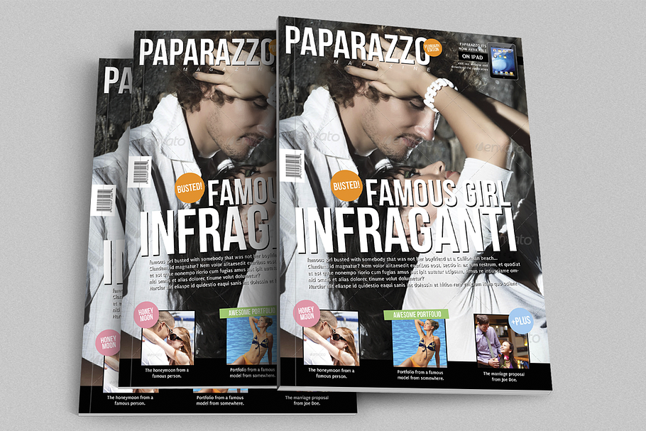 Paparazzo Magazine Indesign Templat in Magazine Templates - product preview 8